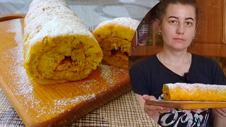 Швидкий яблучний рулет рецепт за 3 хв.